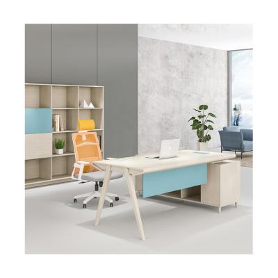 China Modular Simple Nordic Style L Shaped Table Executive Computer Tables Offices Furniture Side Cabinet Drawers Office Desks for sale