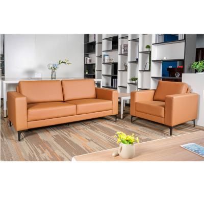 China Modular Live Room Modern Pu Sofas Small Single Guest Modular Sectional Orange One Two Seat Set Furniture Office Sofa for sale