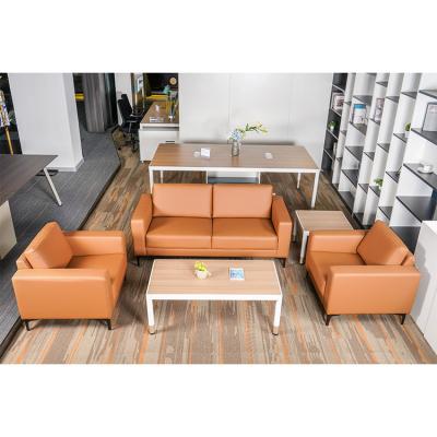 China Modular Offices Furniture Leather Pu Modern Reception Visitor Room Design Executive Offices Waiting 3 Seat Office Sofa for sale