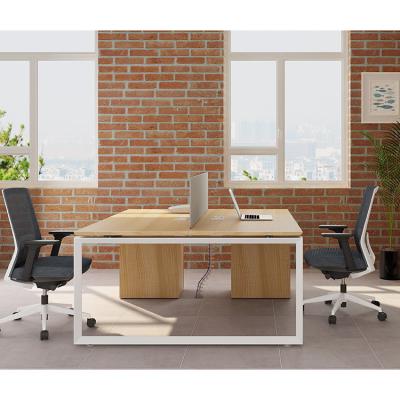 China Modular 2 Seat Table Desk Furniture Set Side Cabinet Desktop Partition Tables Office Desks for sale