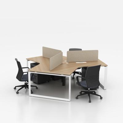 China Extendable Office Workstiton Table E1 Grade Desktop Full Metal Frame Fabric Screen Desk Steel Legs Office Desks for sale