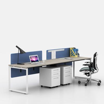 China Extendable Computer Table Fabric Screen Desk E1 Grade Desktop Full Metal Frame Steel Legs Set Office Desks for sale