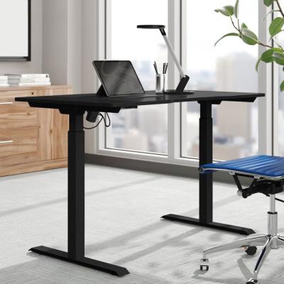 China Adjustable (height) Office Electric Single Motor Metal Leg Desks Full Metal Desk Frame 25MM MDF E1 Grade Sit Standing Desks for sale