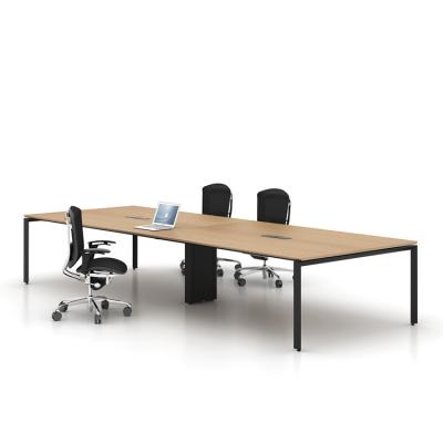 China Extendable Full Metal Frame Legs Meetings Desk E1 Grade Rectangle Wooden Desktop  Hotel Office Meeting Table for sale