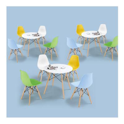 China Beech Wood Feet Restaurant Dinings Chair Reception Training Office Meeting Chairs Comfortable Cushion Seat PP Plastic Home Dining Room Chair for sale