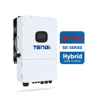 China Residential electricity off grid 48volts 12kw ac 220v power 12KW 10 kw 220V 380v solar hybrid single-phase 3 phase 48 v dc inverter with lifepo4 battery for sale