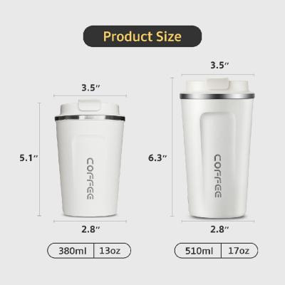 China Sustainable High Quality 380ml/510ml Stainless Steel Coffee Water Thermos Mug With Lid for sale