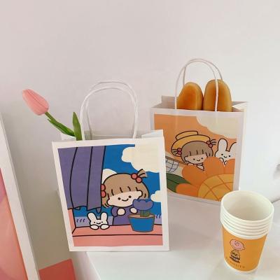 China PomeloHome Wholesale Factory Reusable Eco Friendly Handled Student Gift Customized Size Handmade Kraft Paper Bag for sale