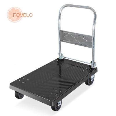 China Four-wheel Pomelohome industrial plastic hand push furniture moving new foldable hand carts and flat carts for sale