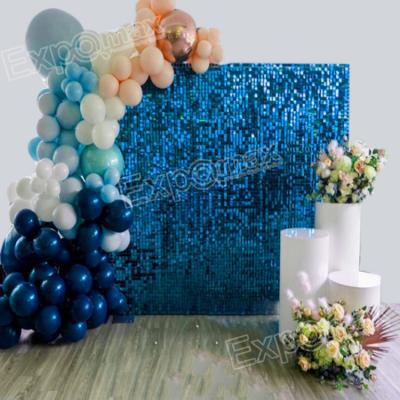 China Exhibition floor wedding shimmer background wind activate event backdrop shimmer sequin wall panel glittering party advertising decorative for sale