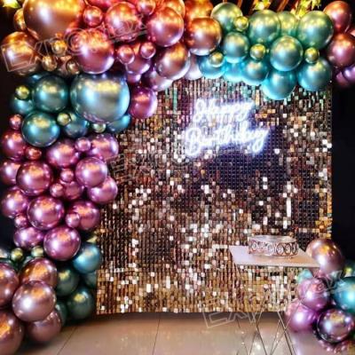 China Wholesale Exhibition Floor Wedding Gold Shimmer Wall Shimmer Sequin Wall Panel for sale