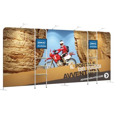 China 270g kinetted polyester portable display 20ft EZ tube tension fabric double sided straight backdrop application for sale