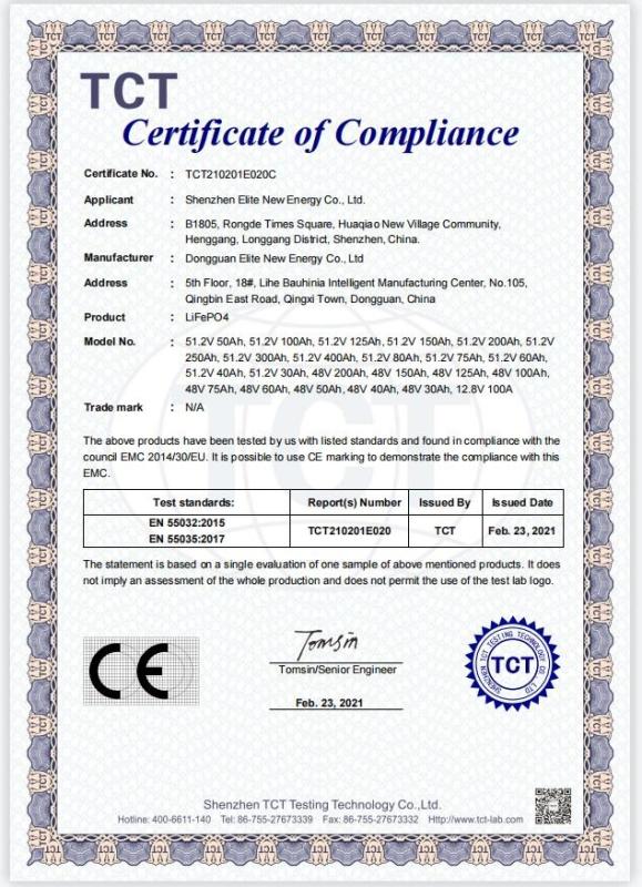 CE - Dongguan Elite New Energy Co., Ltd.