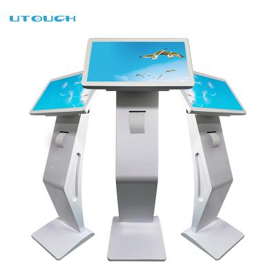 China Indoor / Advertising 21.5 Inch Free Standing Touch Kiosk Queue Machine With 58mm Ticket Printer for sale