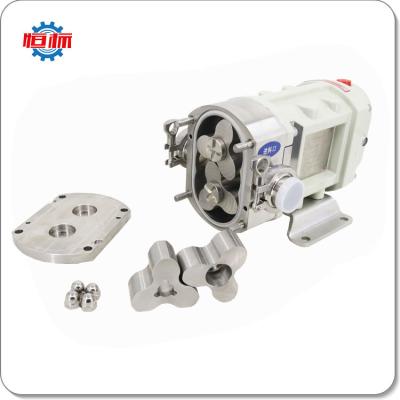 China Food Grade And Food Grade Sanitary Liquid Tri Lobe Stainless Steel Rotary Lobe Pump For High Viscosity Honey for sale