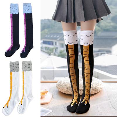 China New Women's Funny Cartoon Chicken Feet Cotton Knee Length Soft Diet Sock QUICK DRY for sale