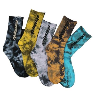 China New Arrivals Custom Street Fashion Tube Sporty Crew Cotton Men Design Tie Dye Socks Sports for sale