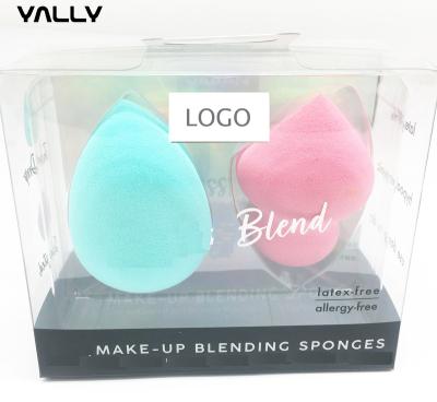 China 2pcs make-up blending sponges no flaw finish makeup sponge makeup sponge designed the face for smooth 3D beauty puff in PET box for sale