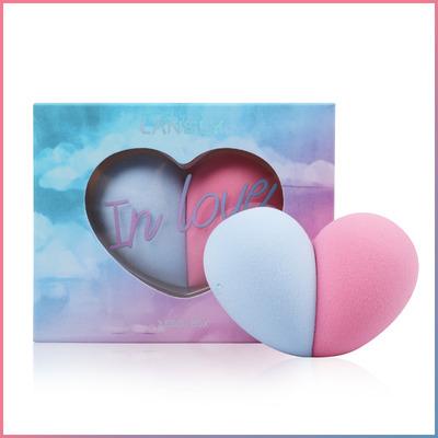 China Beauty Private Label Facial Makeup Sponge Gift Set Customized 2 Pcs Teardrop for sale