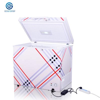 China Solar Powered COMPRESSOR DC 12V Mini Commercial Chest Freezer With Glass Top 110L for sale