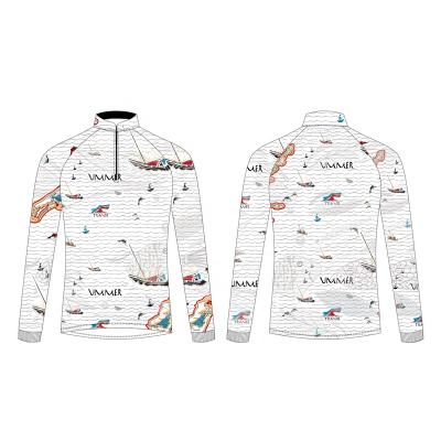 China Anti-UV Custom 100% Polyester Long Sleeve Fishing Shirt With Standing Collar for sale