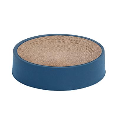 China Custom Copy Viable Wholesale Cat Scratcher Lounge Round Cat Scratching Cardboard Cat Bed For Indoor for sale