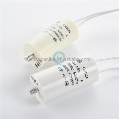 China Lighting 12 uF microfarad 250 volts vac 2 wire cbb80 lighting capacitor for sale