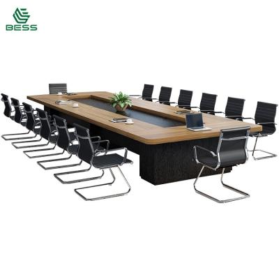 China Rectangular large long table modern office conference furniture office table training negotiation table and chair combination for sale