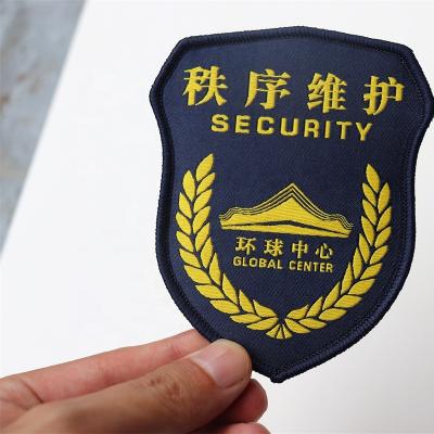 China 3D Wholesale hot sale custom logo hangover patch woven badges forguard uniform and security uniforms Embroidered Patches for sale