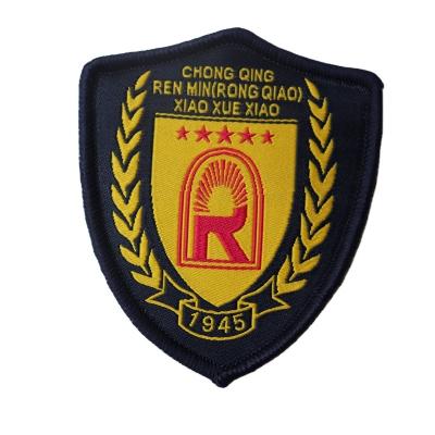 China 3D New Arrival hang tags uniform custom clothing patches school badge embroidery woven badges for school for sale