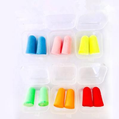 China Safety\Soft Soft\Comfortable PU Foam Attached Ear Plugs With String Earplugs Box Packing for sale