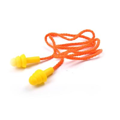 China Safety\Free Shipping Reusable Soft\Comfortable Silicone Ear Plugs With Cotton Rope Waterproof Noise Reduction For Swimming for sale