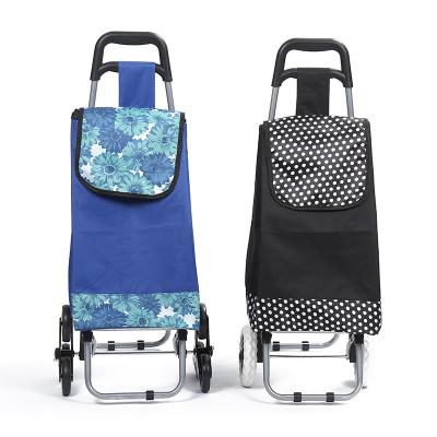 China Customizable Best Grocery Folding Korean Style Trolley Shopping Cart Bags for sale