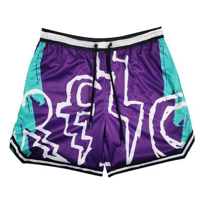 China QUICK DRY Men's Shorts Custom Made Double Layer Mesh Shorts Polyester Basketball Shorts Printed Logo for sale