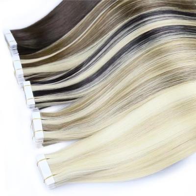 China Silky Straight LN Double Wave Bone Straight Pulled Tape In Hair Extension Tape In Remy Hair Extensions for sale