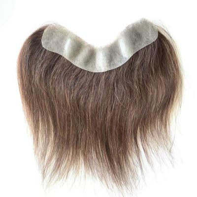 China Thin Forehead Topper Men Toupee 6 Virgin Hair Skin Toupe Hair Bangs For Men Each Invisible Bangs V Loop for sale