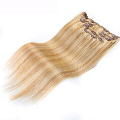 China Silky Straight Wave LN Seamless Hair Extensions Clip In Blonde Clip In Hair Extensions 100% Hair for sale