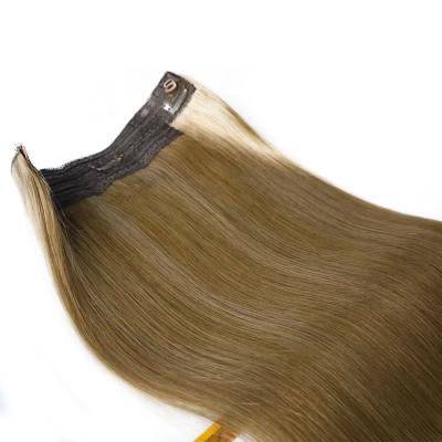 China Factory price 100% Brazilian wave LS halo hair extensions silky straight wholesale unprocessed halo hair extension for sale