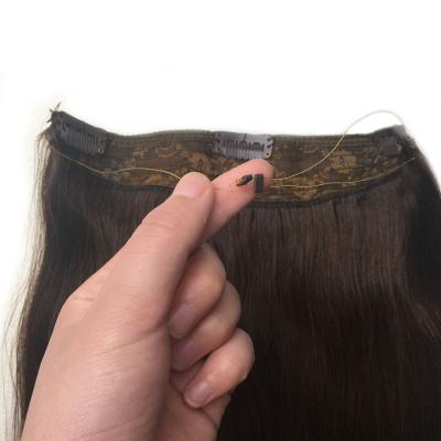 China Wholesale 14-26 Inch Halo Hair Extensions Silky Straight 100% European Remy Hair Extensions Halo Wave LS Halo Hair Extensions for sale