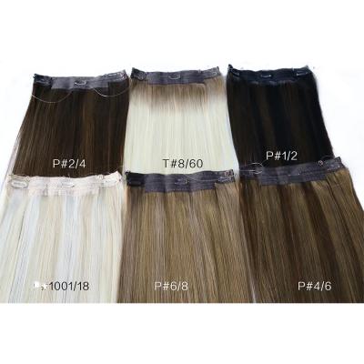 China 100% Silky Straight Remy Human Hair Invisible Wire Wave LN Halo Hair Extensions Silky Straight Halo Hair Extensions for sale