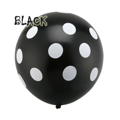 China black  round  shapes latex printed balloons polk dot  printing latex balloons for sale