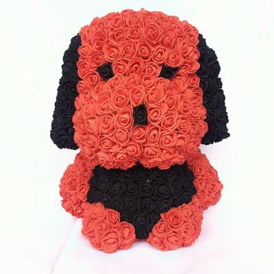 China Fashional Hot-selling Product Valentine Gift Rose Bear Christmas Gift Artificial Flower Rose Puppy for sale