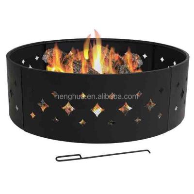 China 36 Inch Outdoor Black Iron Fire Pit Ring for sale