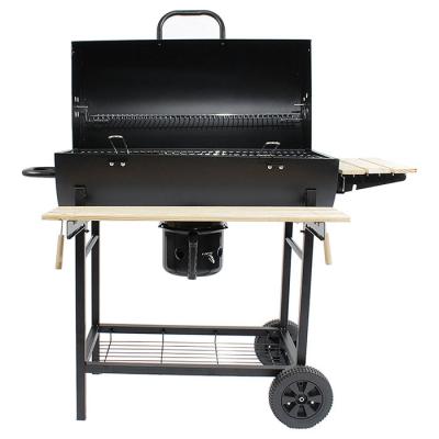 China Adjustable Height Barrel Charcoal Cart Smoker Barbecue Outdoor BBQ Grill for sale