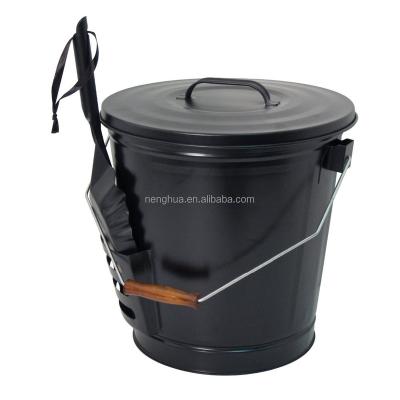 China Hold the Ash and Charcoal Black Around the Metal Ash Bucket with the Shovel for sale