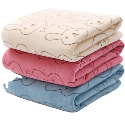 China Lovely Rabbit Baby Soft Compressed Microfiber Bath Towel Newborn Infant Absorbent Towel for sale