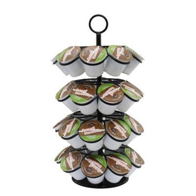 China High capacity stored rotary coffee capsule racks for household 36 4 layers detachable coffee capsule desktop rotating rack for sale