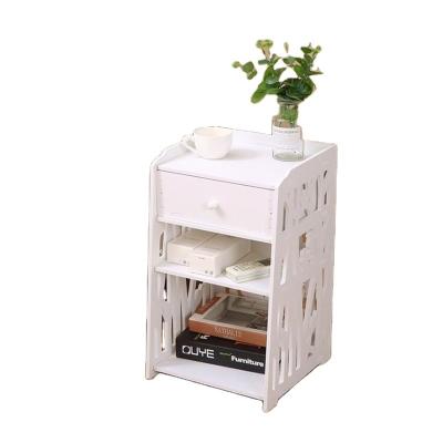 China Modern White Nordic Small Side Table Shelf Simple Storage Locker Household Products Storage Bathroom Shelf for sale