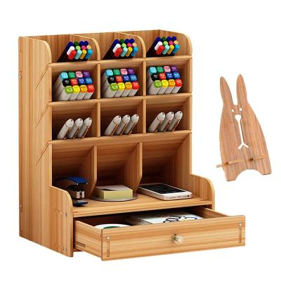 China Wooden Tidy And Convenient Drawer Desk Storage Box Pen Organizer Office Desktop Stationery Viable Storage Box Student for sale