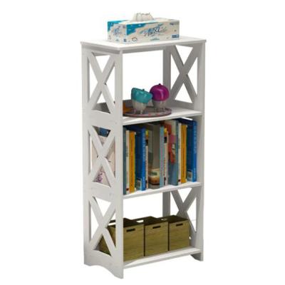 China 2021 Waterproof New Design Simplicity 3 Small White Kids Carved Tier Shelf Mini Bookshelf for sale